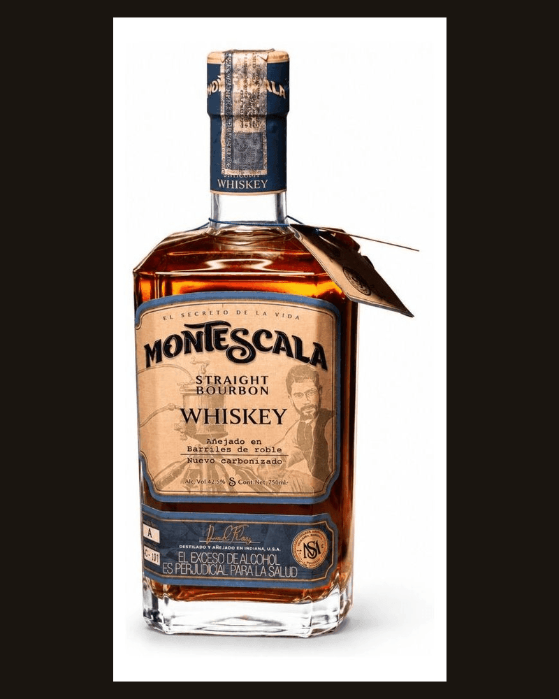 Botella de Montescala Straight Bourbon Whiskey Single Barrel de 750 ml