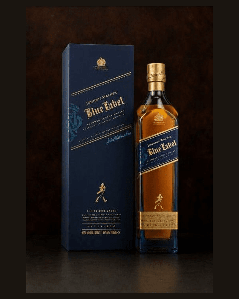 Johnnie Walker Blue Label — botella y estuche