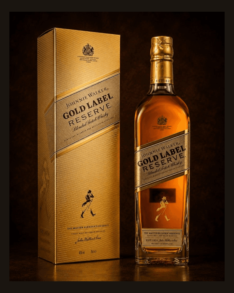 Johnnie Walker Gold Label Reserve — botella y estuche