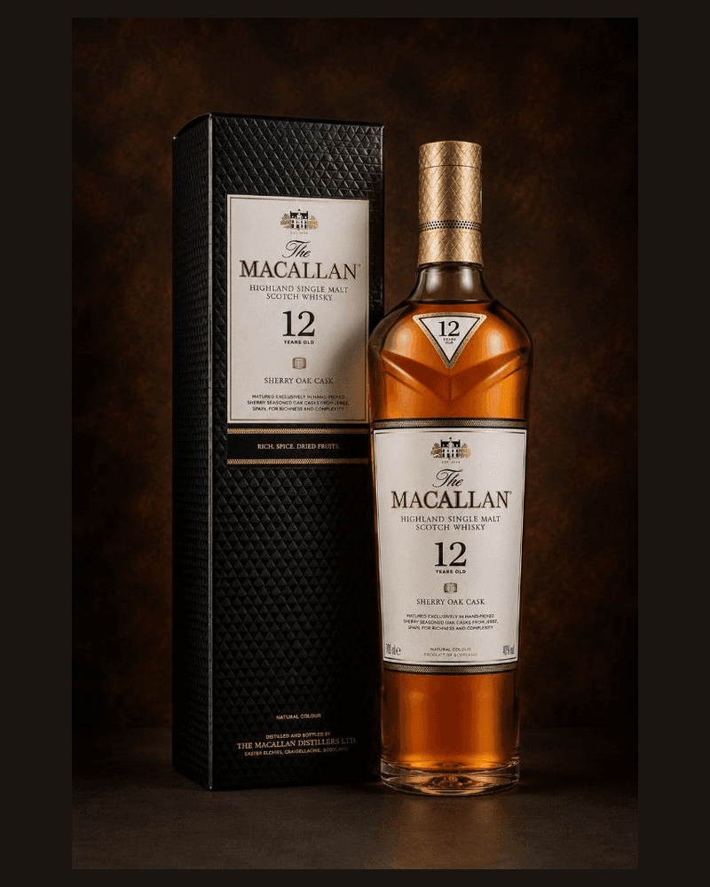 The Macallan 12 Años Sherry Oak — botella 700 ml y estuche